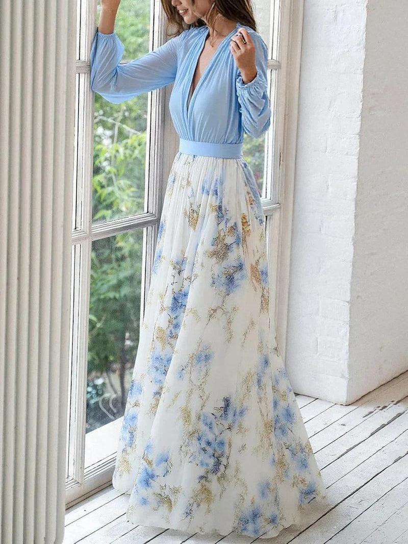 Madeleine | Robe maxi avec imprimé floral époustouflant et décolleté en V Henri Lyon