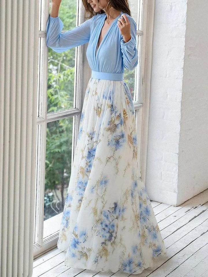 Madeleine | Robe maxi avec imprimé floral époustouflant et décolleté en V Henri Lyon