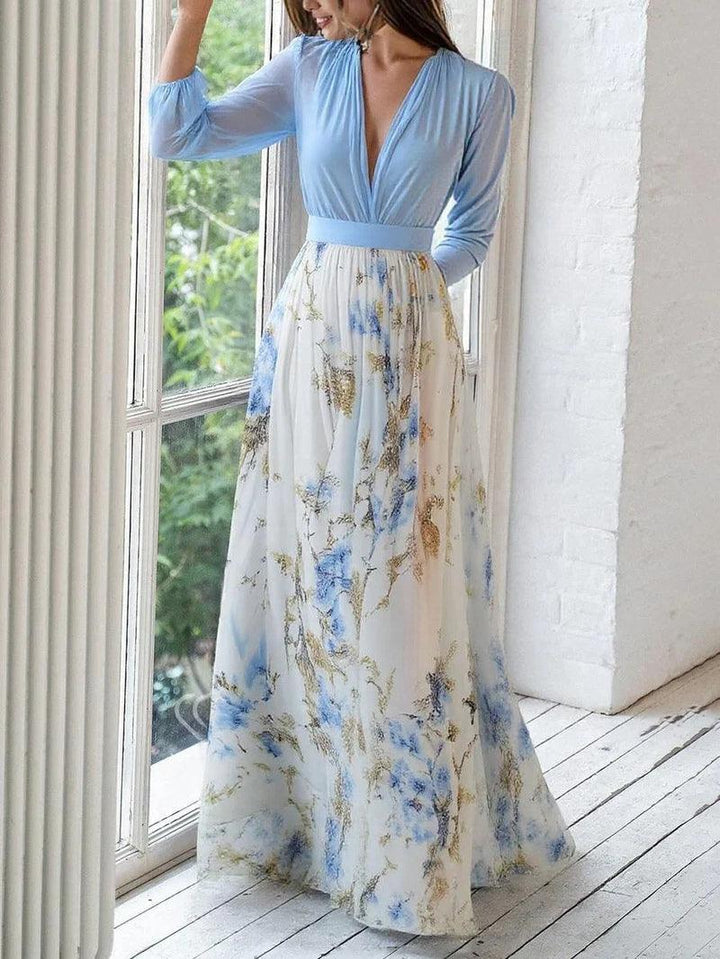 Madeleine | Robe maxi avec imprimé floral époustouflant et décolleté en V Henri Lyon