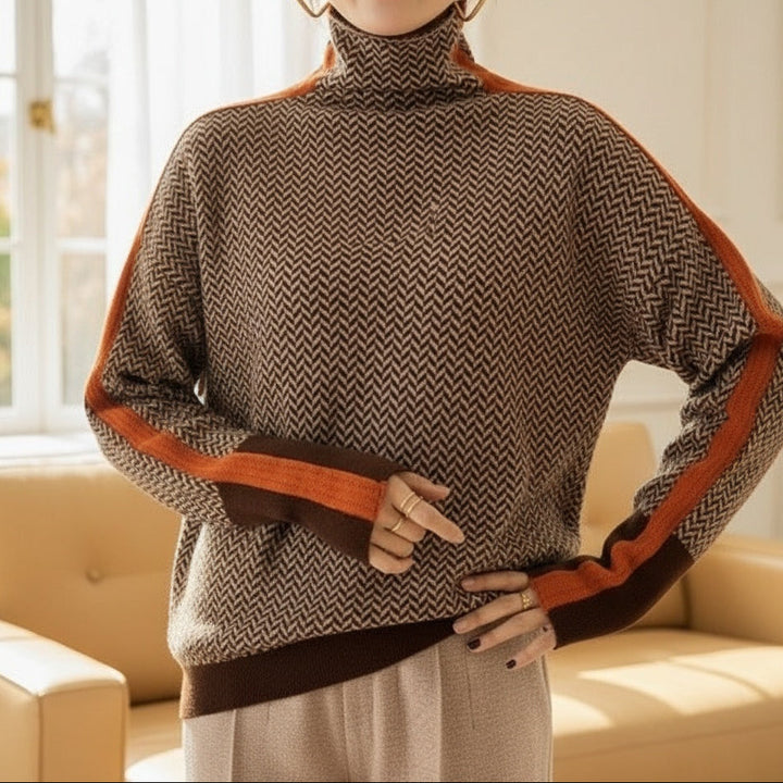 Eleanor | Col Haut Herringbone Luxe Henri Lyon