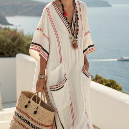 Robe Caftan "Camille" – Esprit Méditerranéen Henri Lyon