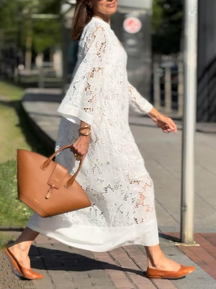 Willow | Robe Midi Décolleté en V Fleurs Glamour de Plage Henri Lyon