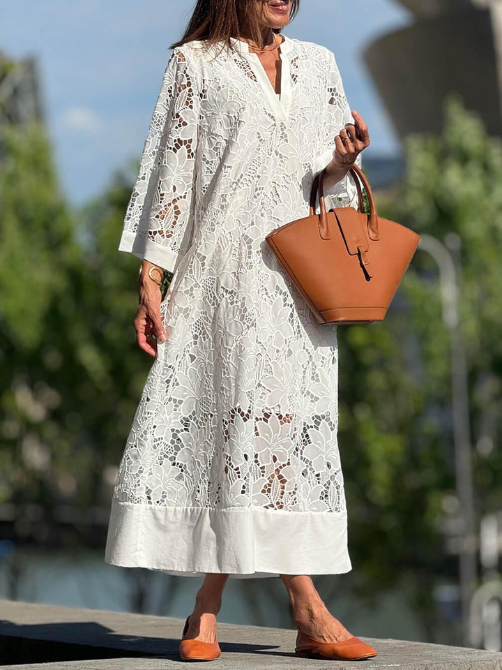 Willow | Robe Midi Décolleté en V Fleurs Glamour de Plage Henri Lyon