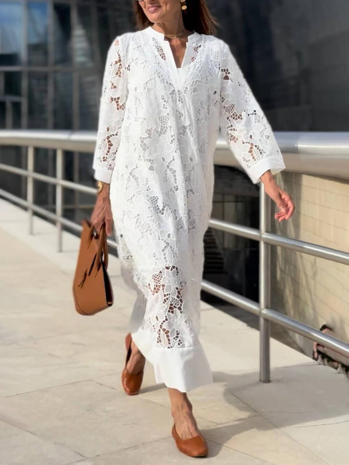 Willow | Robe Midi Décolleté en V Fleurs Glamour de Plage Henri Lyon