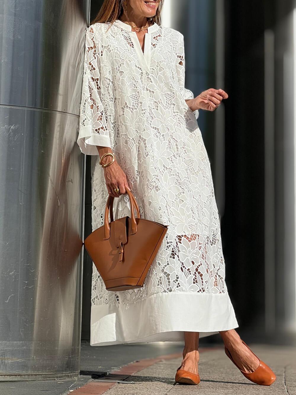Willow | Robe Midi Décolleté en V Fleurs Glamour de Plage Henri Lyon