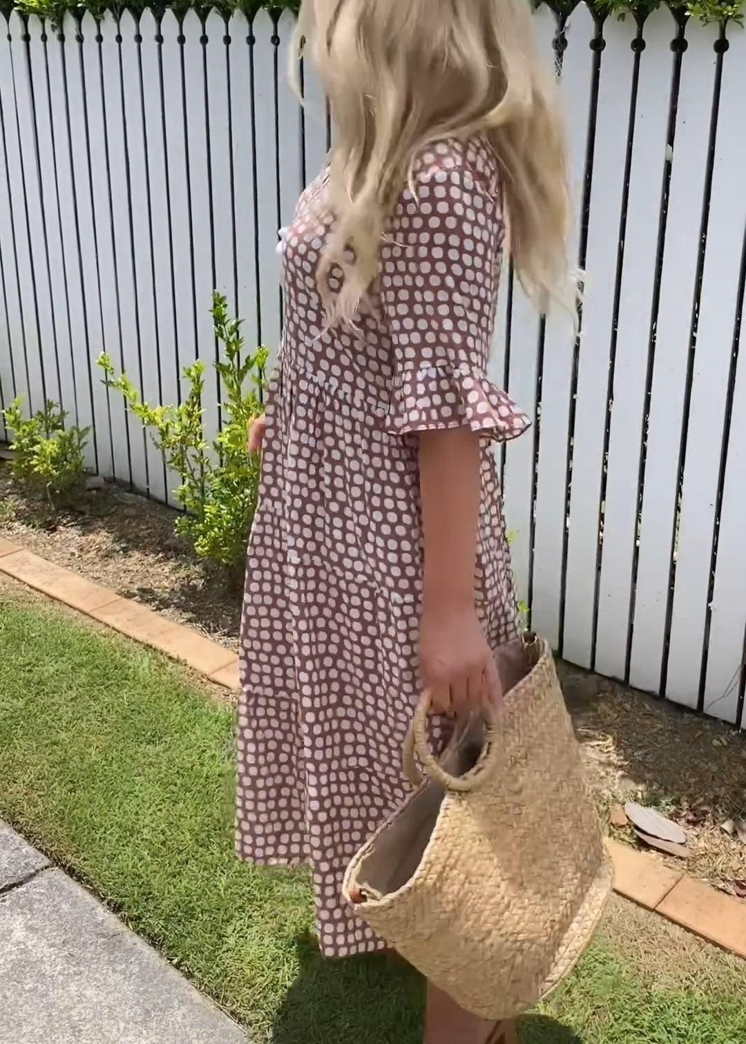 Nicola - Robe midi à manches courtes Henri Lyon