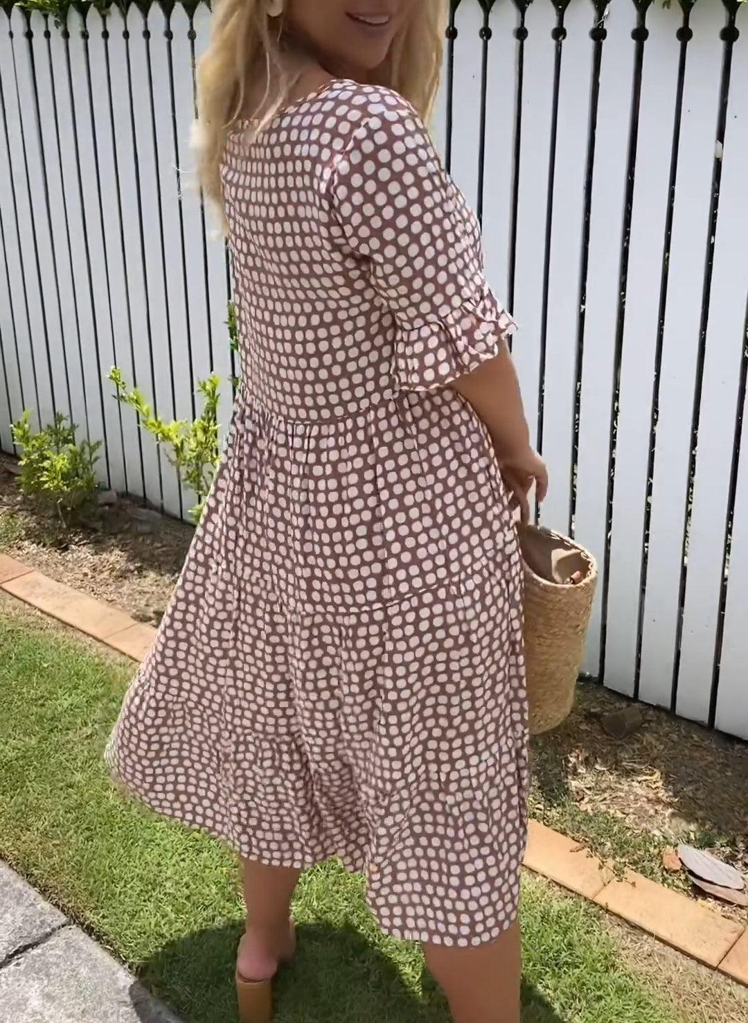 Nicola - Robe midi à manches courtes Henri Lyon