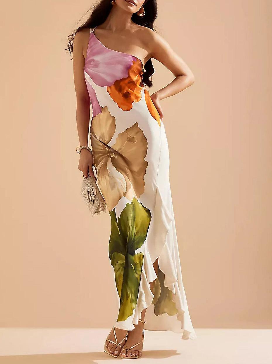 Kira | Robe Maxi Élégante avec Imprimé Floral et Épaules Dégagées Henri Lyon