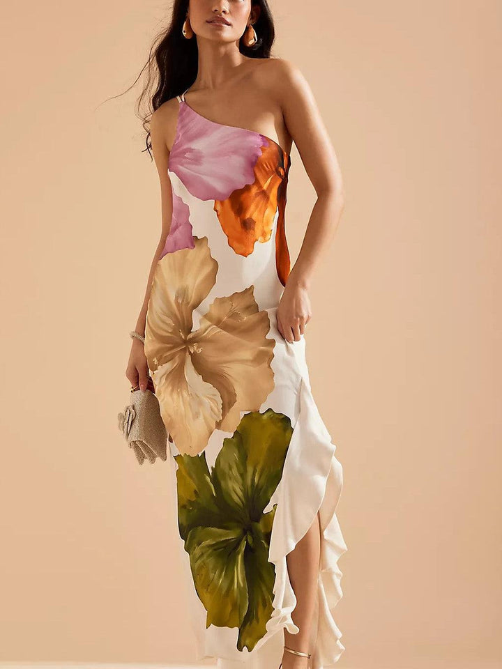 Kira | Robe Maxi Élégante avec Imprimé Floral et Épaules Dégagées Henri Lyon