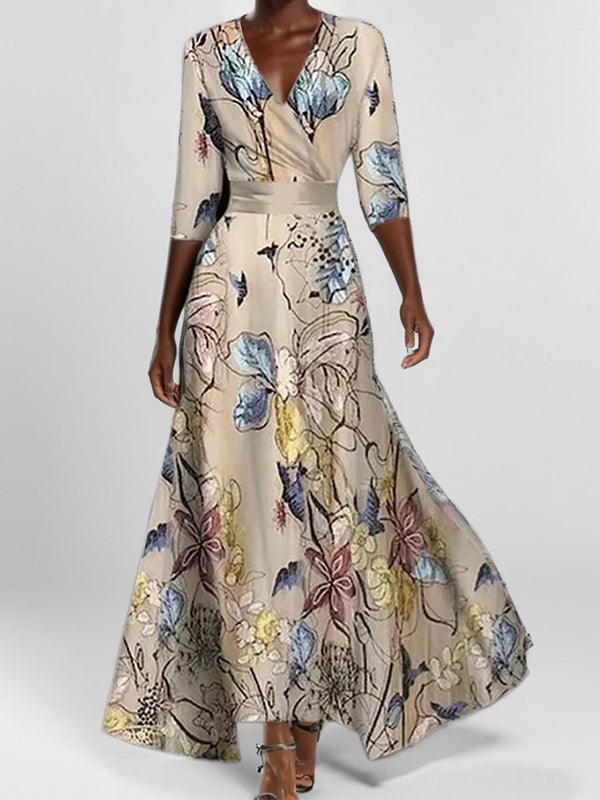 Lea | Robe Maxi Midi Élégante et Glamour Bordeaux Henri Lyon