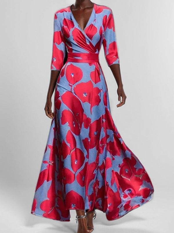 Lea | Robe Maxi Midi Élégante et Glamour Bordeaux Henri Lyon