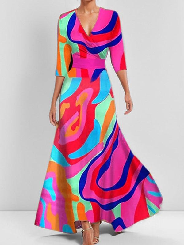 Lea | Robe Maxi Midi Élégante et Glamour Bordeaux Henri Lyon