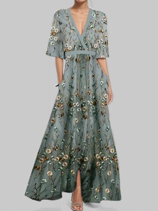 Lea | Robe Maxi Midi Élégante et Glamour Bordeaux Henri Lyon