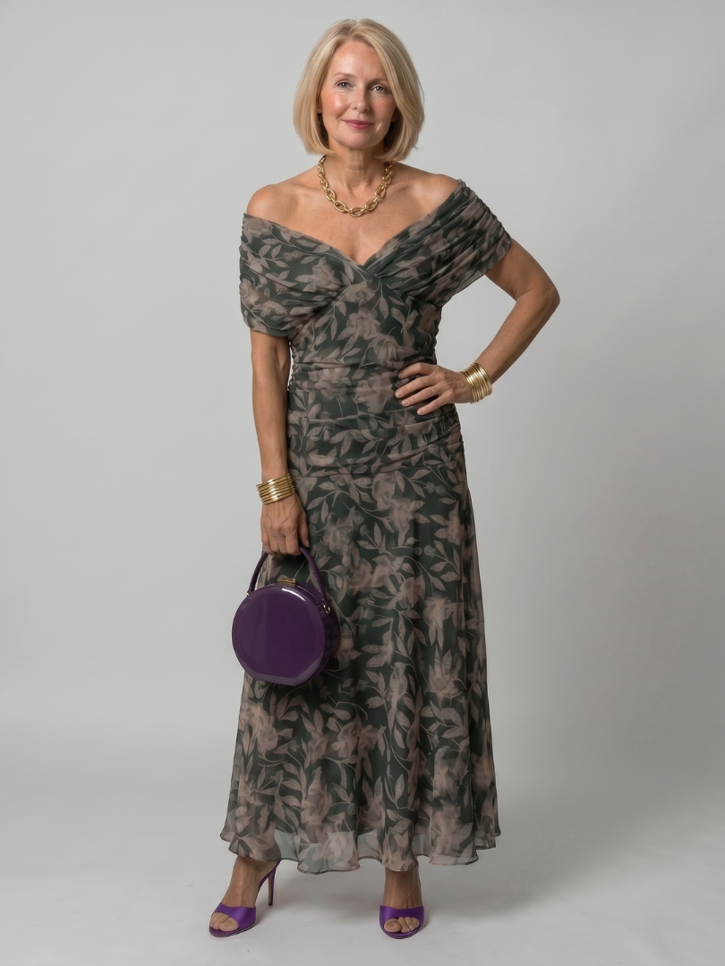 Calen - Robe Midi à Épaules Dégagées Henri Lyon