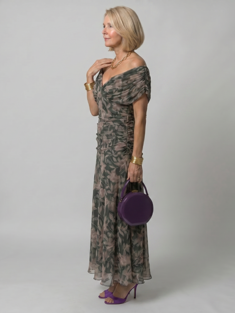 Calen - Robe Midi à Épaules Dégagées Henri Lyon