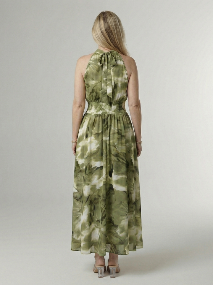 Sylin - Robe Midi à Encolure Halter Rassemblée Henri Lyon