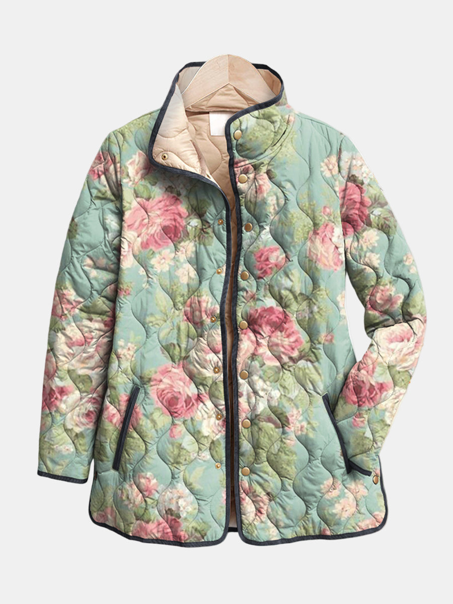 Carys | Veste matelassée à motif floral rétro Henri Lyon