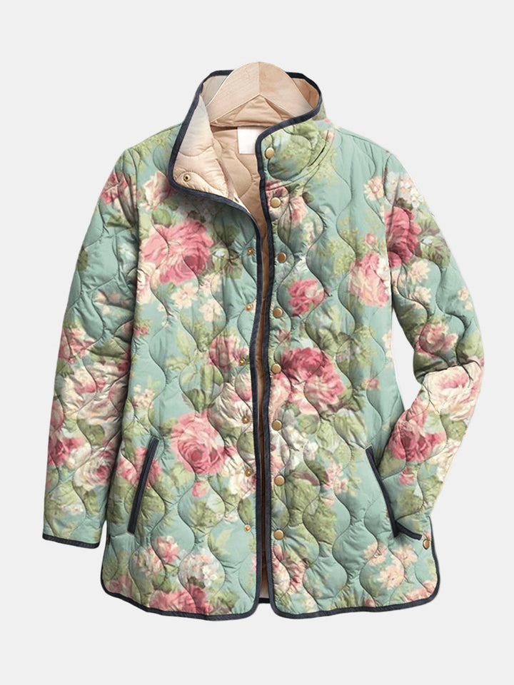 Carys | Veste matelassée à motif floral rétro Henri Lyon