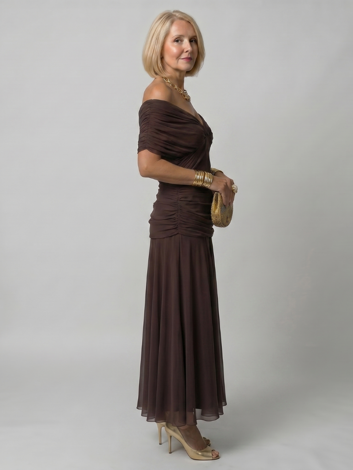 Calen - Robe Midi à Épaules Dégagées Henri Lyon