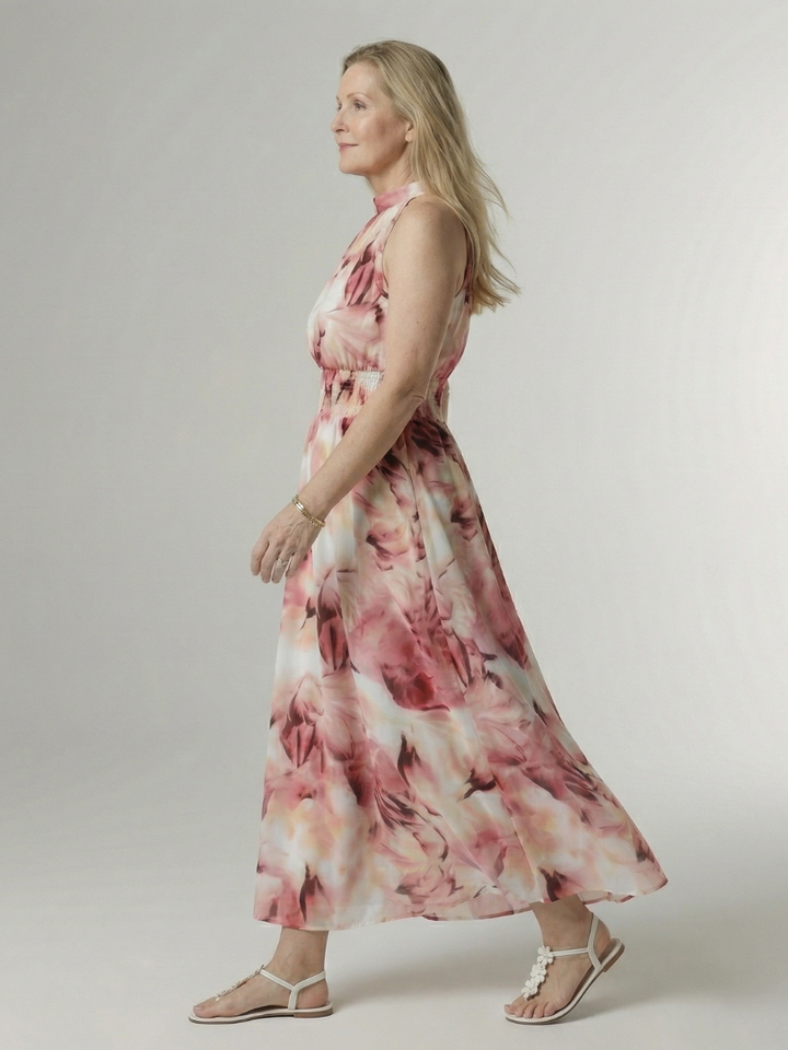 Sylin - Robe Midi à Encolure Halter Rassemblée Henri Lyon