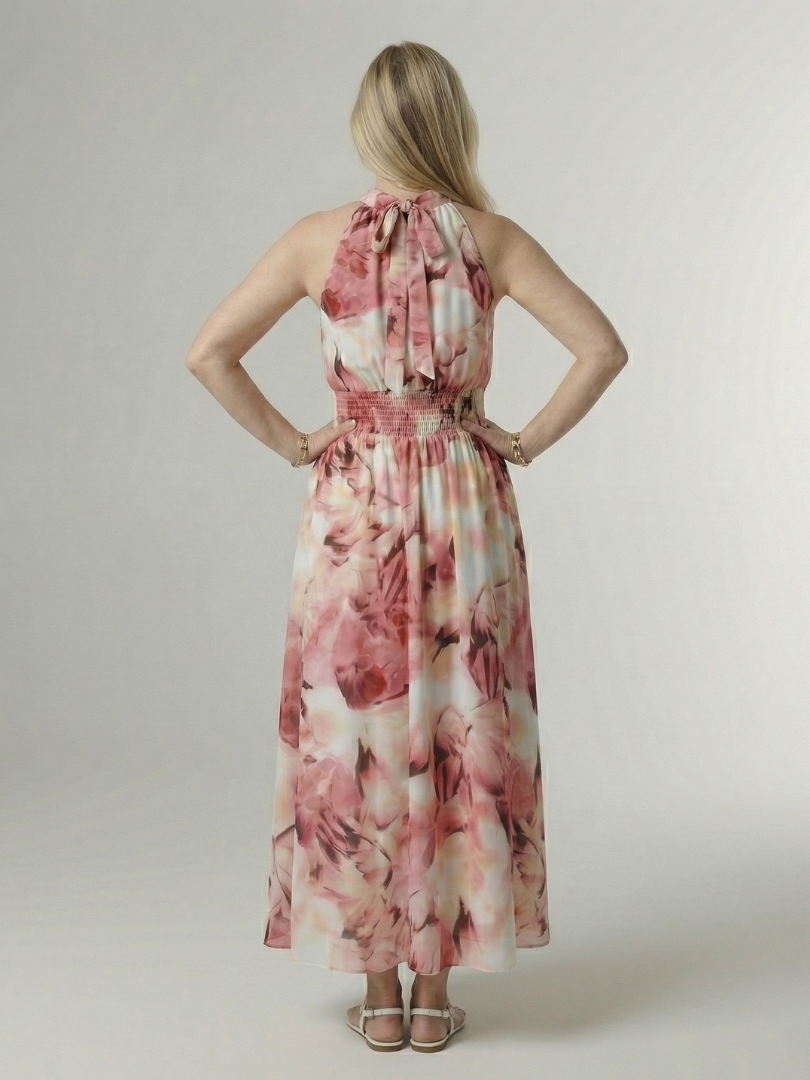 Sylin - Robe Midi à Encolure Halter Rassemblée Henri Lyon