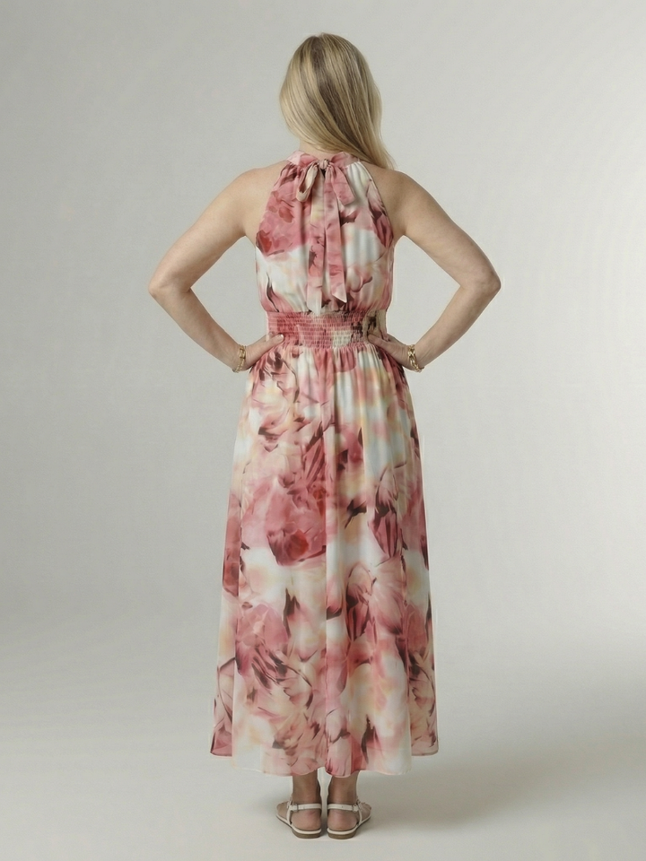 Sylin - Robe Midi à Encolure Halter Rassemblée Henri Lyon