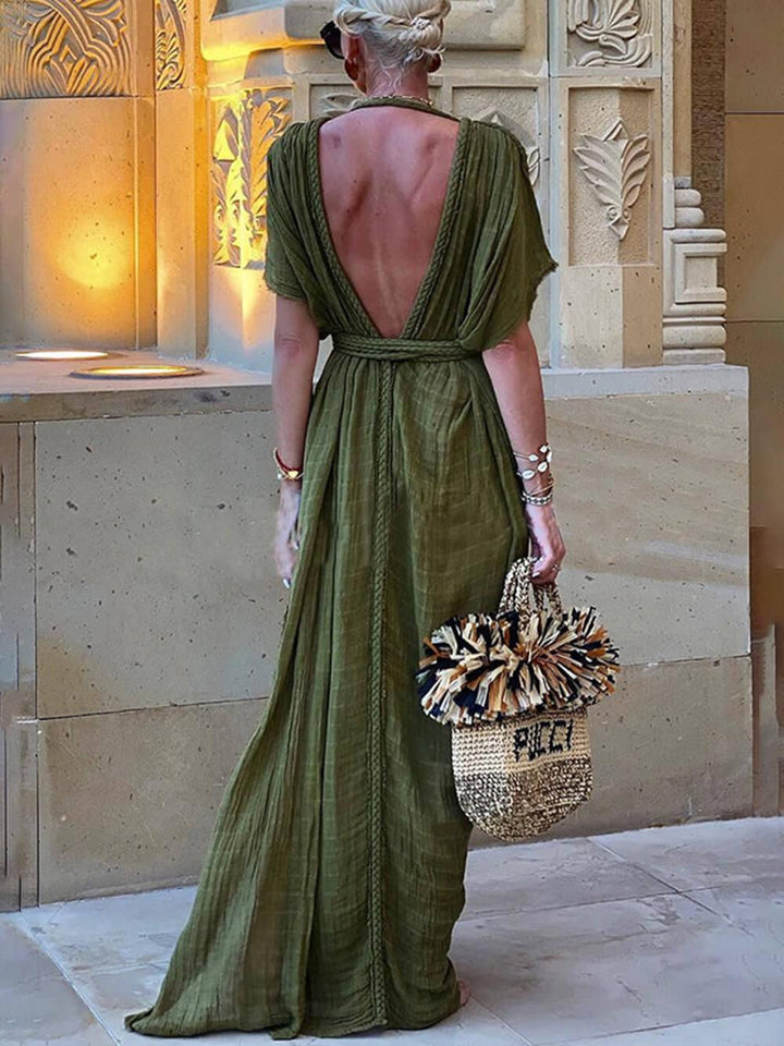Elena | Robe Maxi avec Fente et Kimono et Tresses Henri Lyon