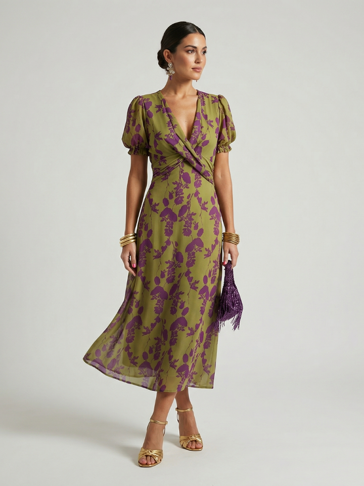Virel - Robe Midi Florale Décontractée Henri Lyon