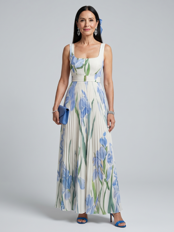 Ophelia - Robe midi sans manches à encolure carrée et imprimé floral Henri Lyon