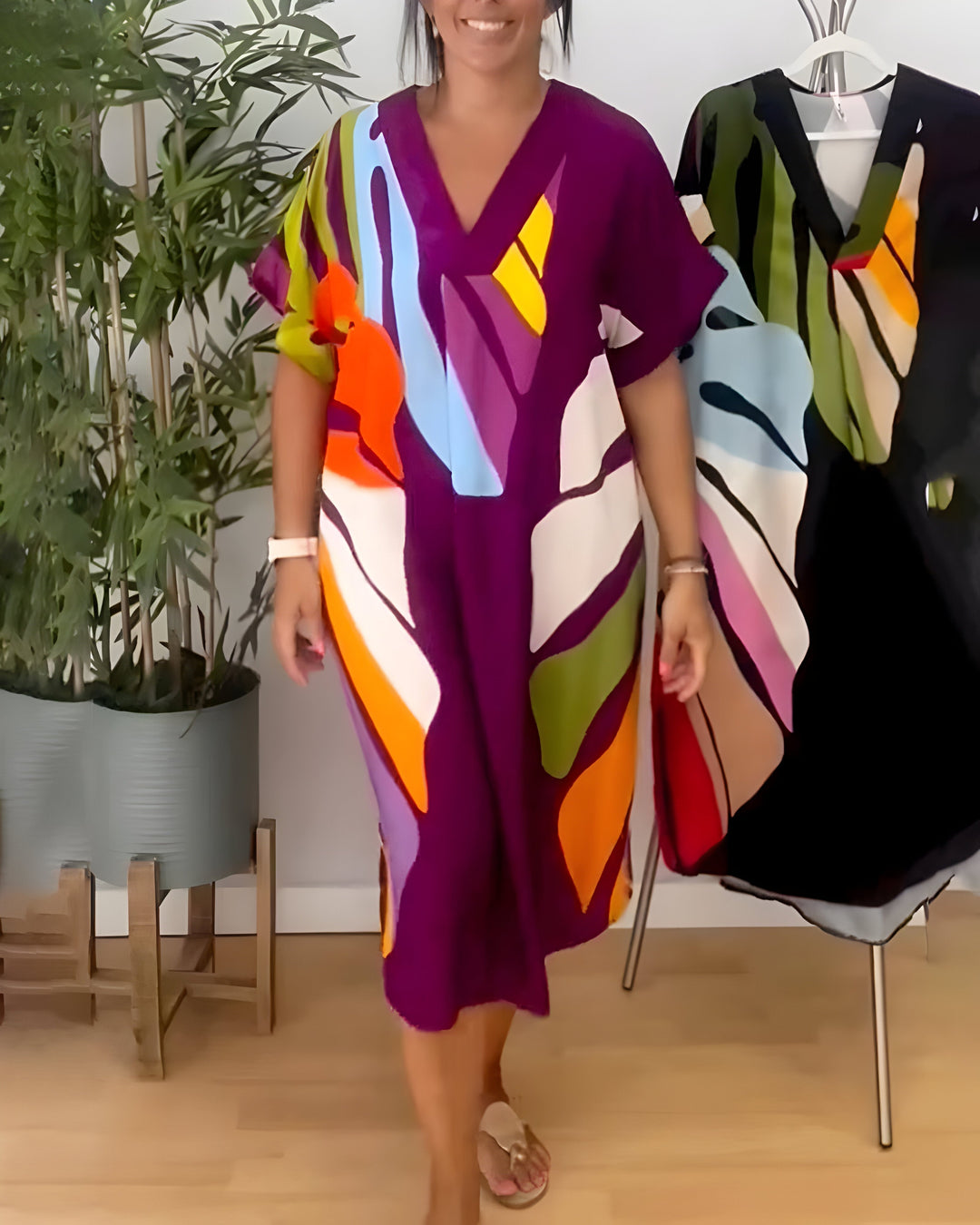 Rianna - Robe à Imprimé Abstrait Henri Lyon