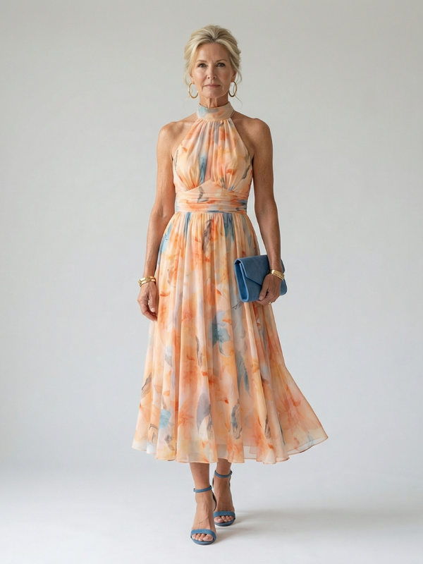 Elin - Robe Midi Halter Douce Henri Lyon