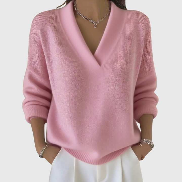 Faye | Pull à col V doux en coupe décontractée Henri Lyon