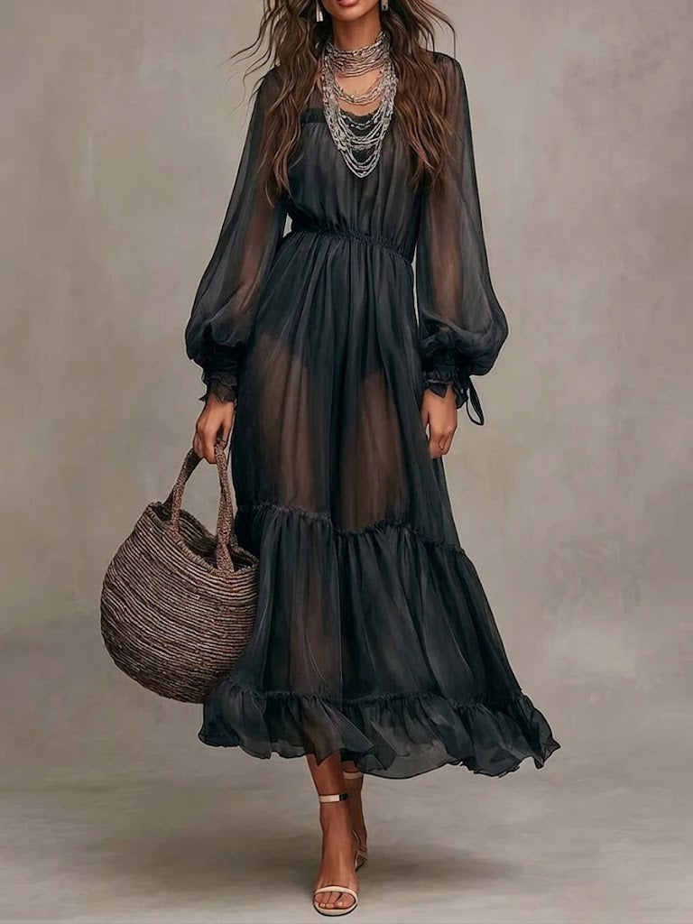 Gerda | Robe Midi Élégante avec Col en V Henri Lyon