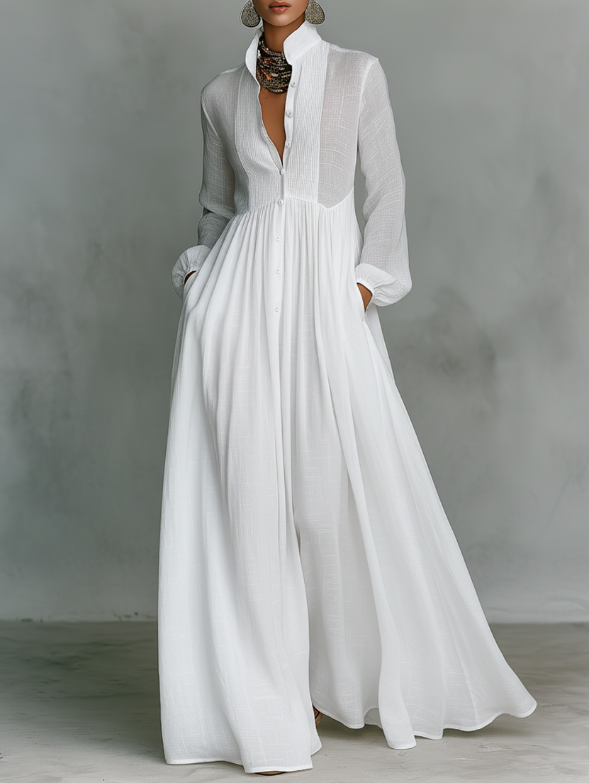 Selena | Robe Maxi à Boutons Fluides Henri Lyon