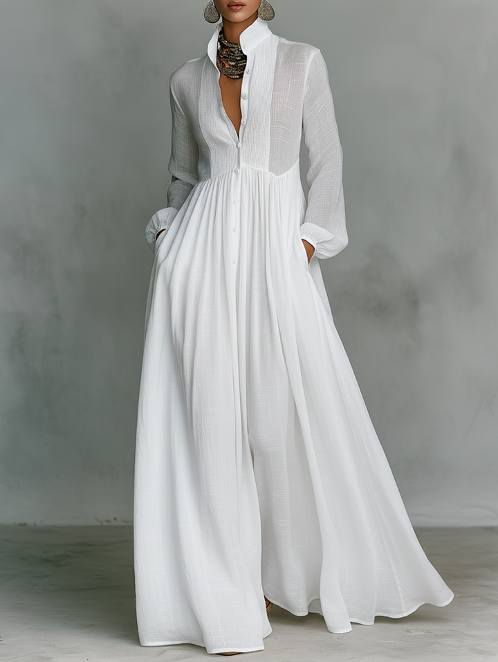 Selena | Robe Maxi à Boutons Fluides Henri Lyon
