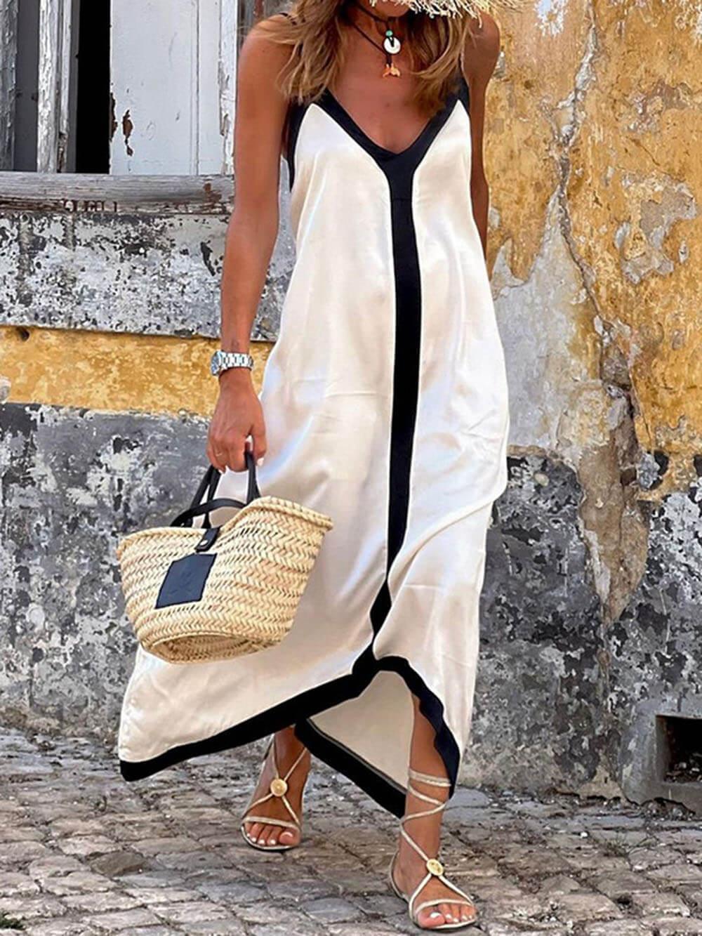 Nancy | Robe Midi Colorblock Style Lavechic Île Henri Lyon