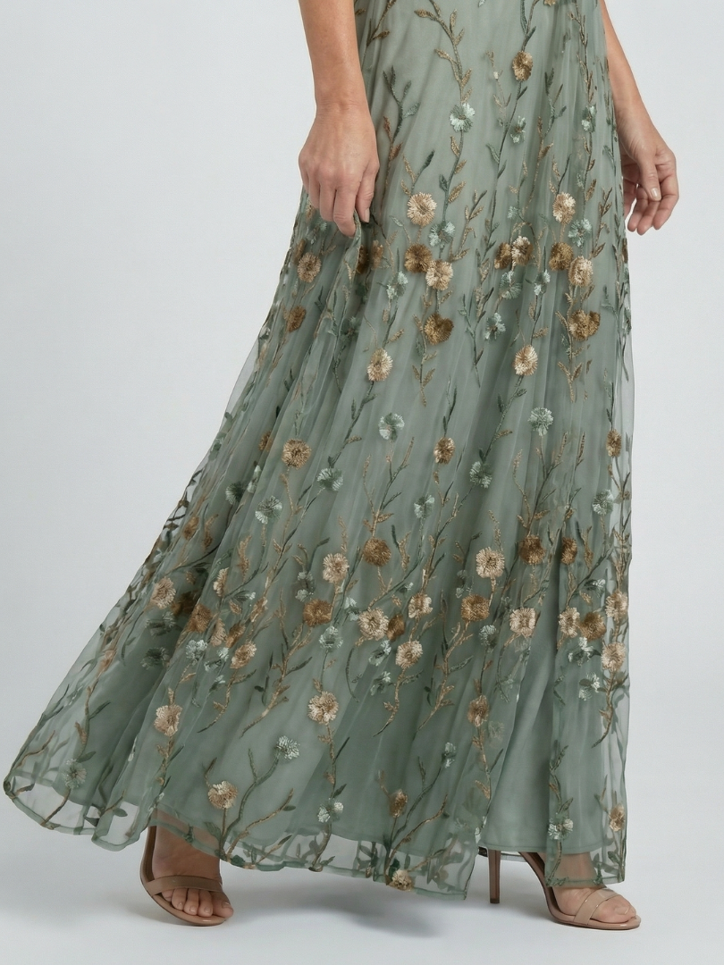Selora | Robe Maxi à Fleurs avec Col Halter Henri Lyon