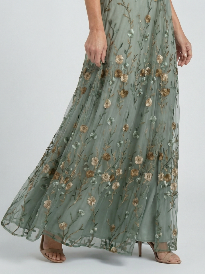 Selora | Robe Maxi à Fleurs avec Col Halter Henri Lyon