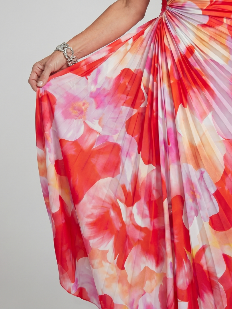 Taya - Robe Midi à Bretelle Unique et Corsage Plissé Henri Lyon
