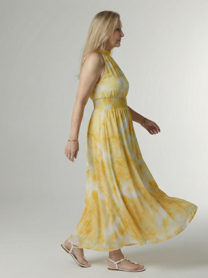 Sylin - Robe Midi à Encolure Halter Rassemblée Henri Lyon