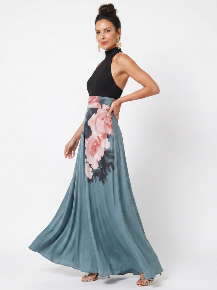Olympas - Robe Maxi à Bustier Floral Henri Lyon