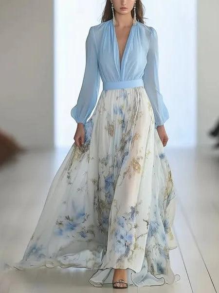 Madeleine | Robe maxi avec imprimé floral époustouflant et décolleté en V Henri Lyon