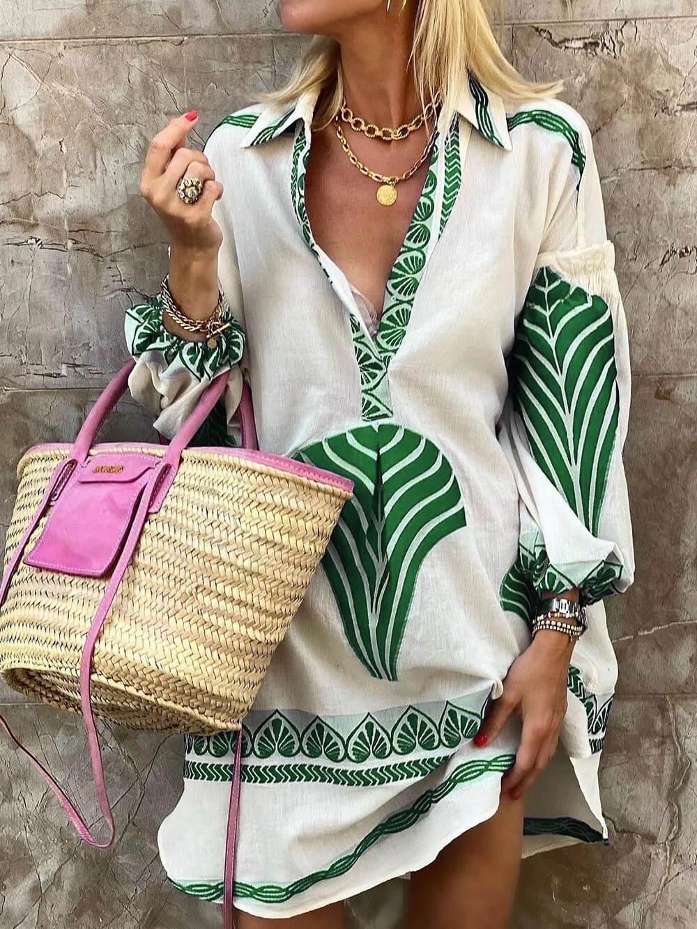 Flore | Robe Mini d'Été avec Imprimé Unique Simple et Tropical Henri Lyon