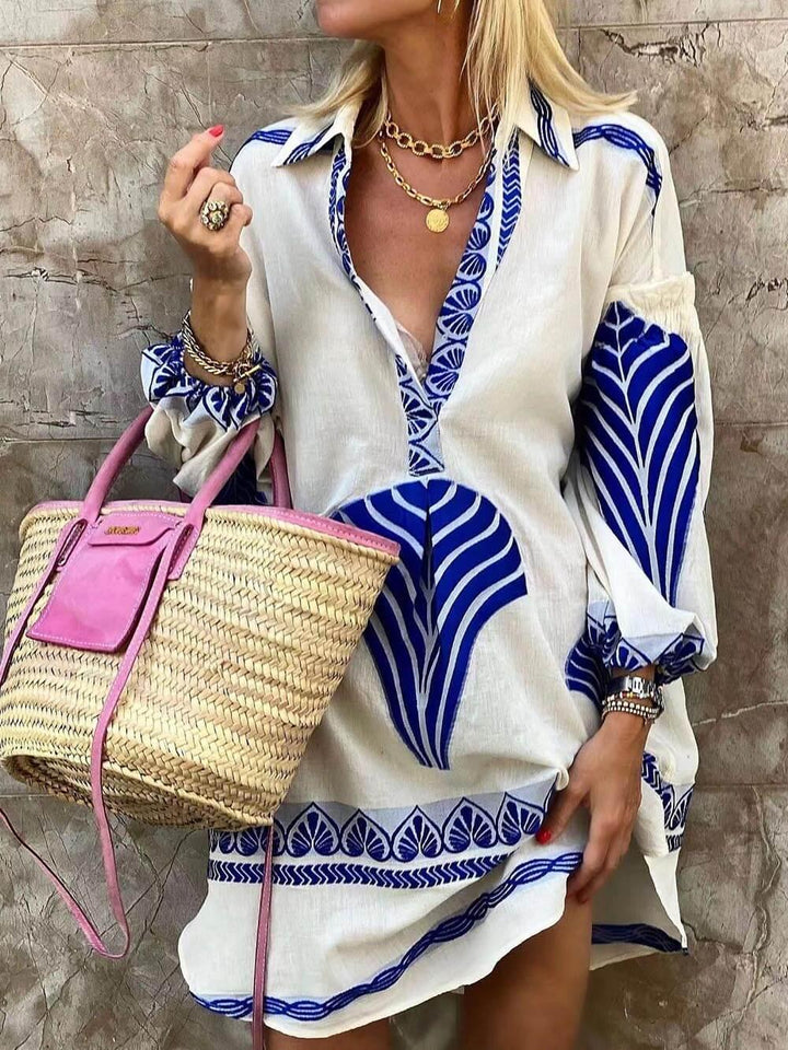 Flore | Robe Mini d'Été avec Imprimé Unique Simple et Tropical Henri Lyon