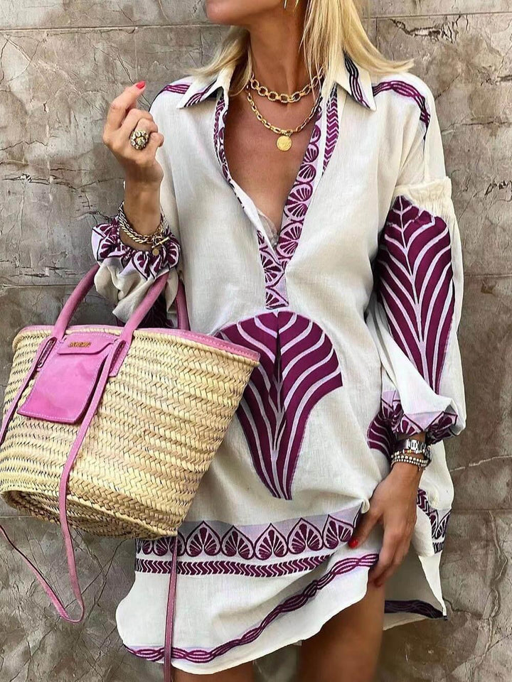 Flore | Robe Mini d'Été avec Imprimé Unique Simple et Tropical Henri Lyon
