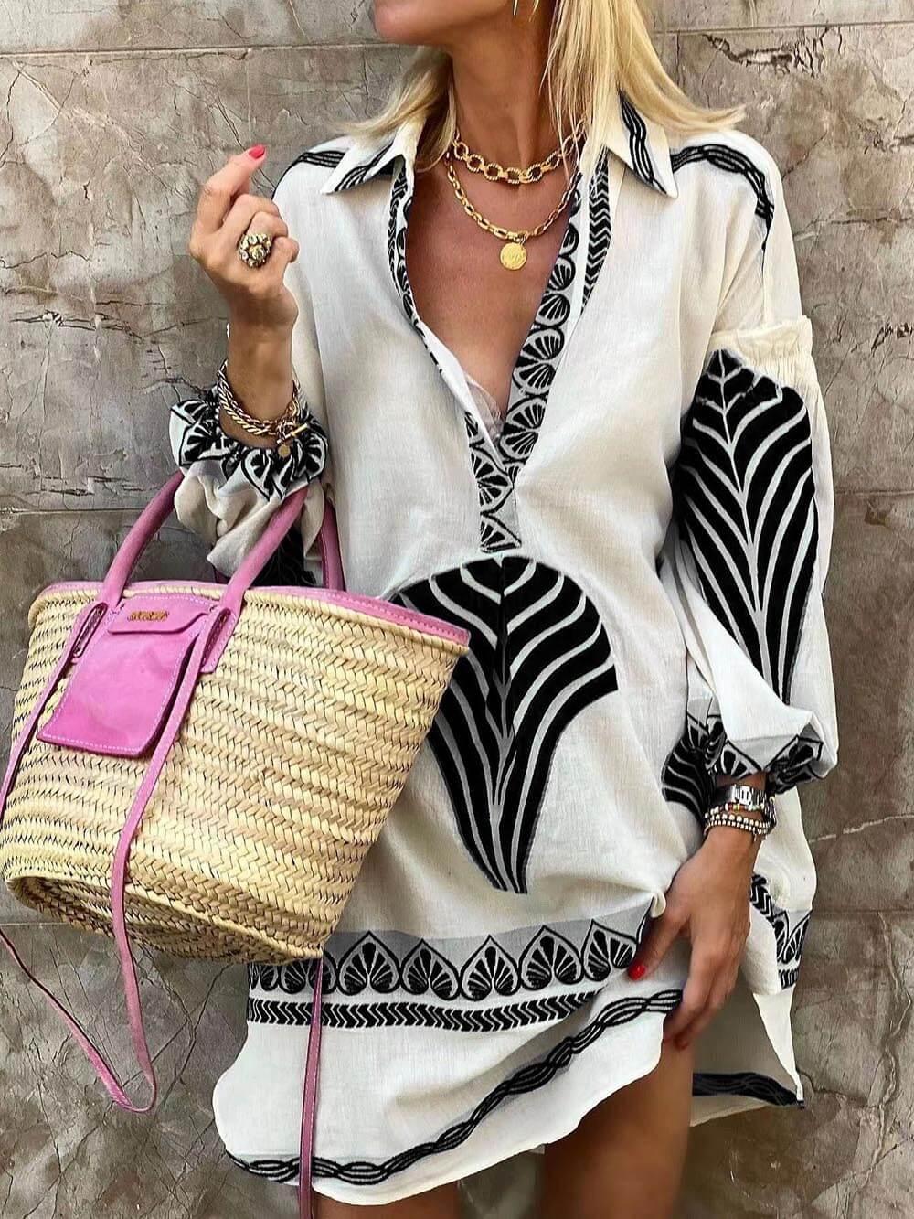 Flore | Robe Mini d'Été avec Imprimé Unique Simple et Tropical Henri Lyon