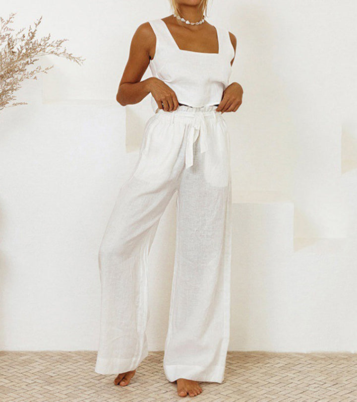 Megan - Ensemble Top Minimaliste et Pantalon Évasé Henri Lyon