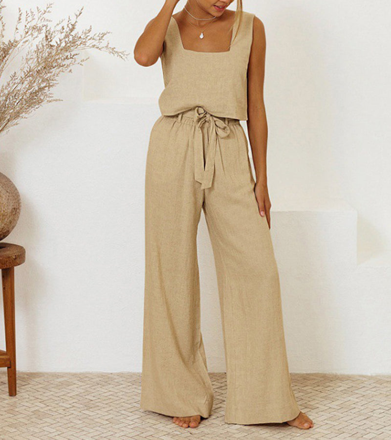 Megan - Ensemble Top Minimaliste et Pantalon Évasé Henri Lyon