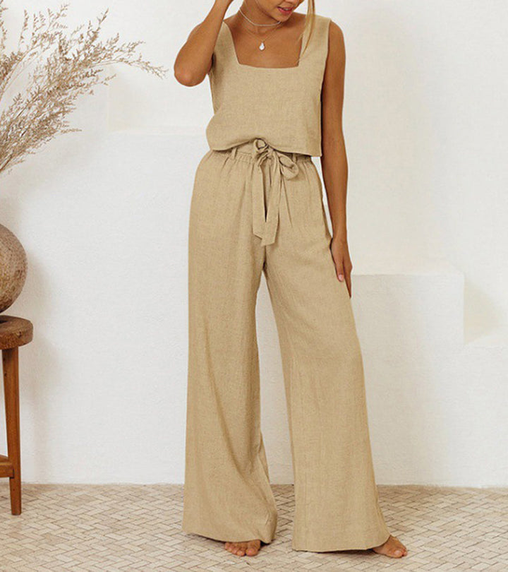 Megan - Ensemble Top Minimaliste et Pantalon Évasé Henri Lyon