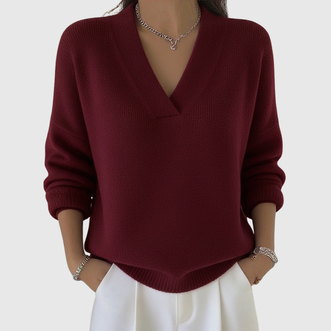 Faye | Pull à col V doux en coupe décontractée Henri Lyon